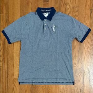 Vintage Warner Bros Studio Store Bugs Bunny Golf Polo Shirt “Big Swinger” Blue M